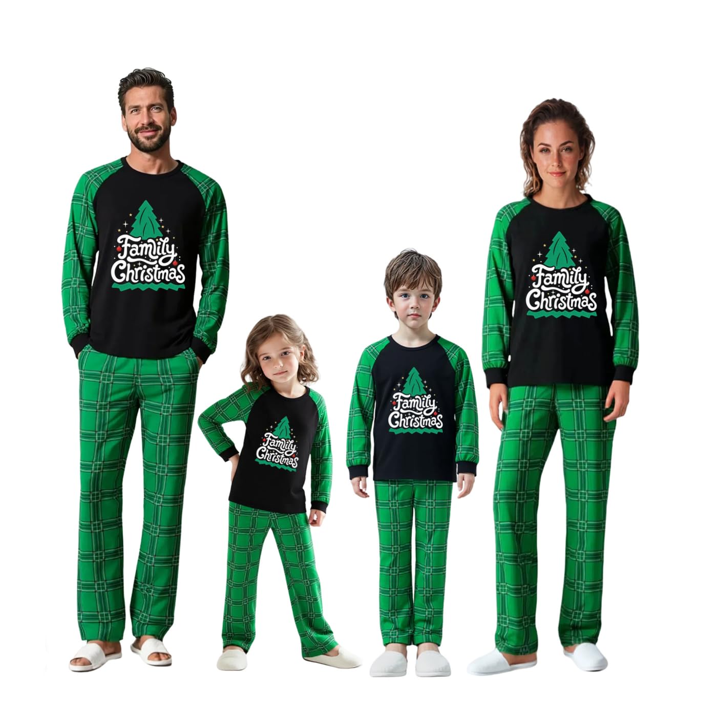 Family Christmas Match Pajamas Christmas Family Pjs Sets With Pocket