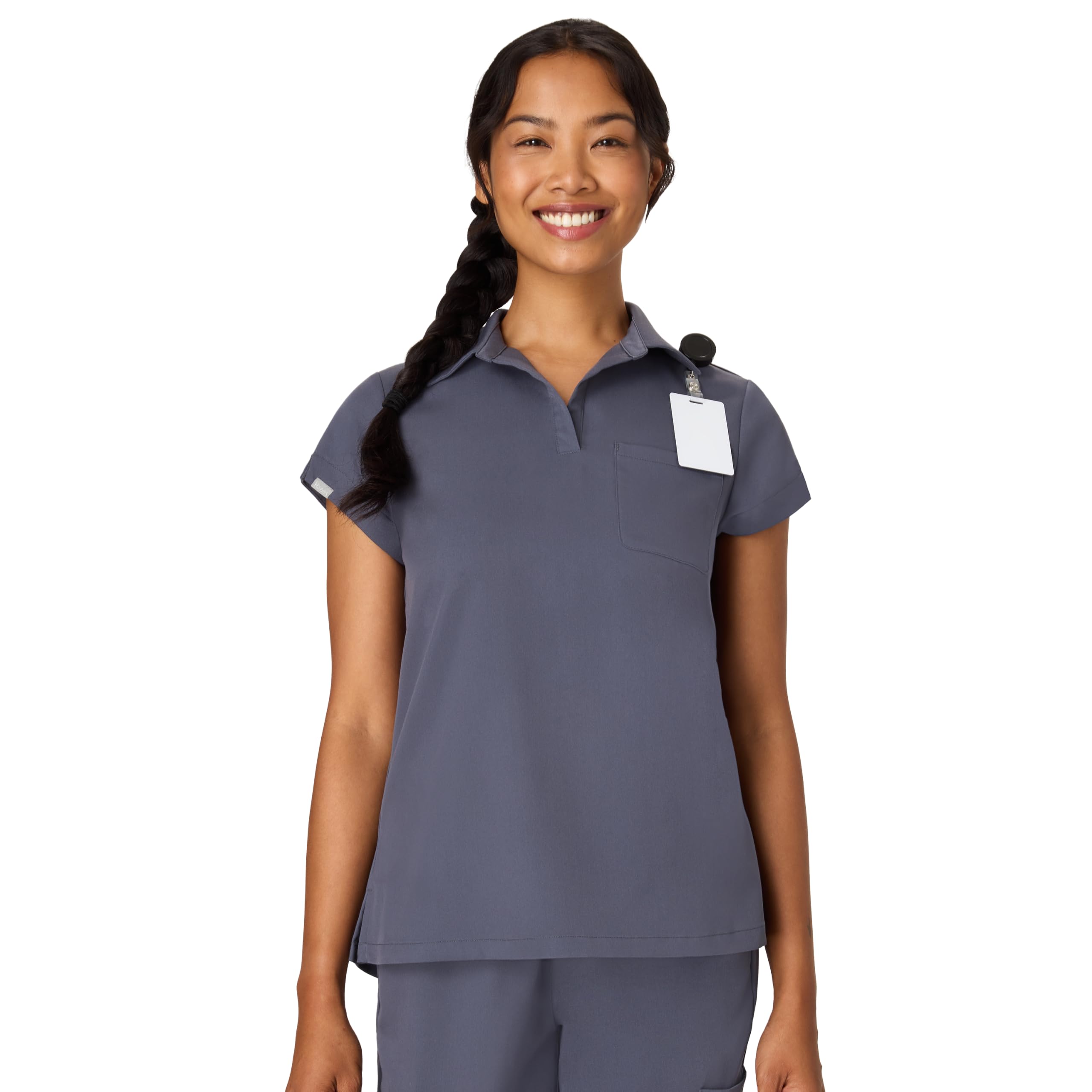 Hanes Women's Scrubs Top, Premium Polo V-Neck Moisture-Wicking Odor Control Women's Shirt