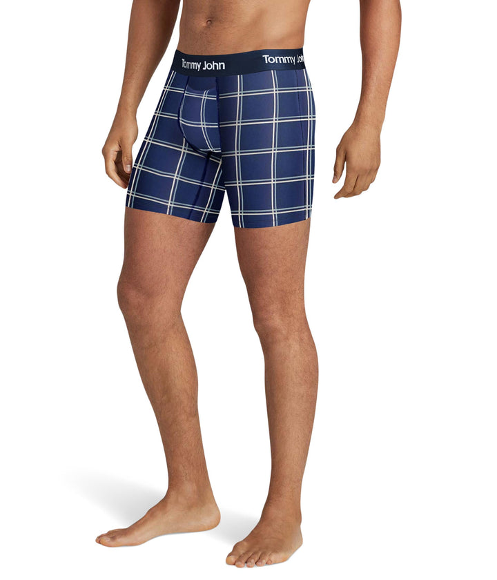 Tommy John Men's Mid-Length Boxer Briefs - Second Skin Fabric - 6" Inseam, Underwear with Contour Pouch and Quick Draw Fly