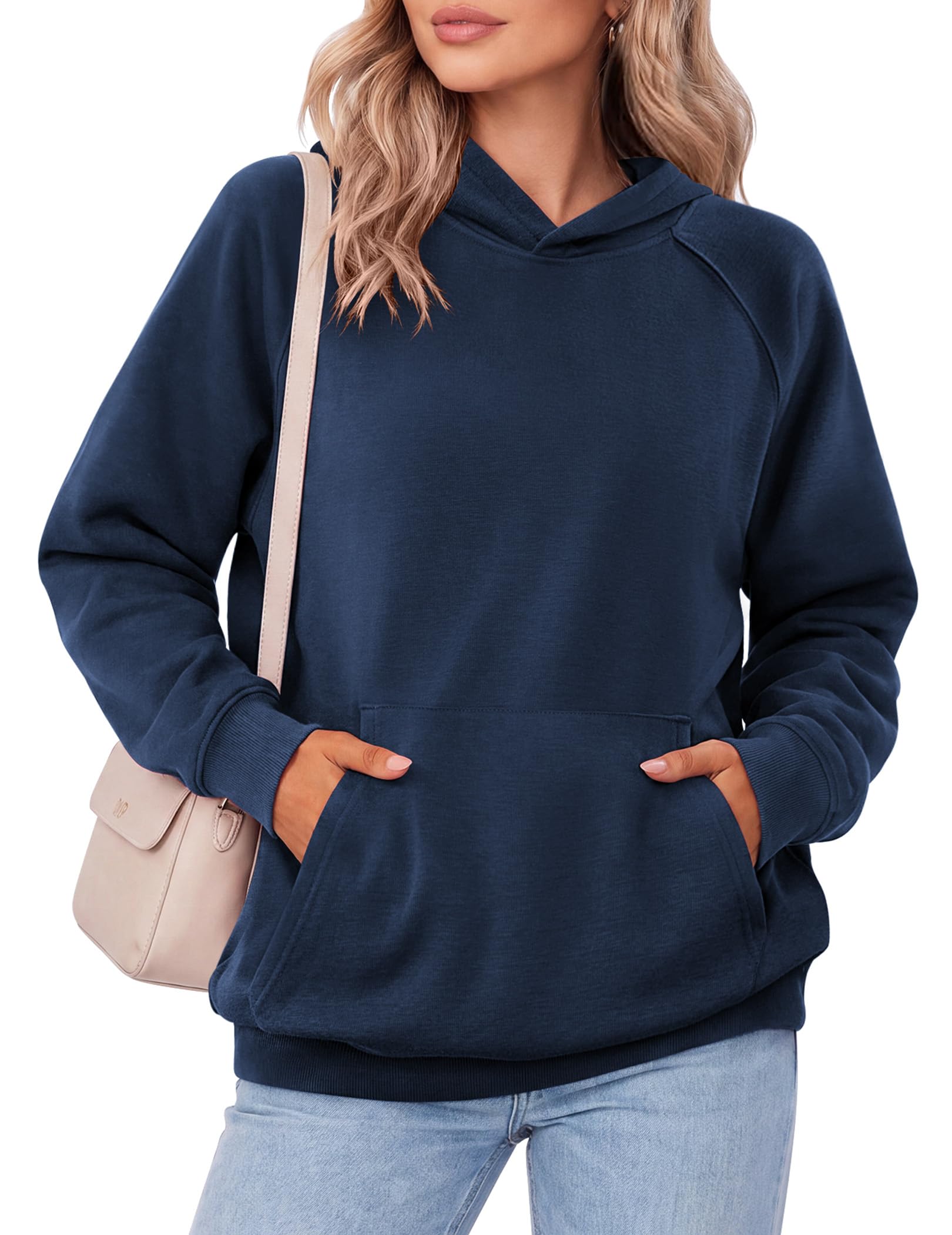 Zeagoo Womens Oversized Hoodies Pullover Fleece Hooded Sweatshirt Trendy | Comfort Hoodie, Womens Fall Clothes, Kangaroo Pocket, Raglan Sleeves, Long Sleeve, Solid Color, Casual, Winter, Midweight