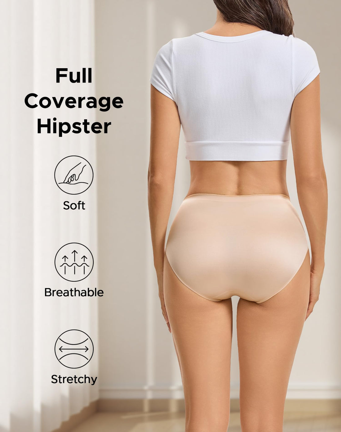 INNERSY Women's Underwear Silky Hipster Panties 3-Pack