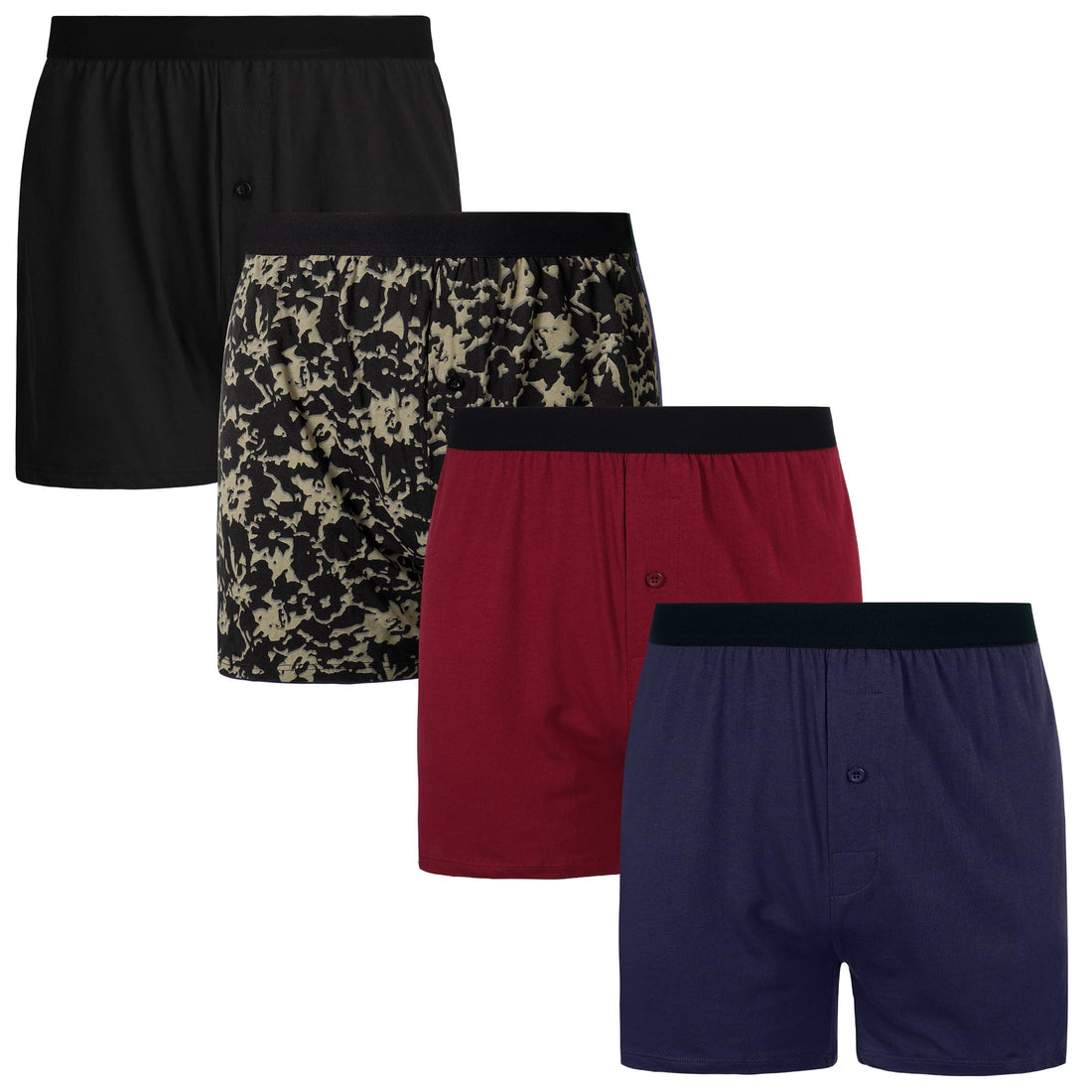 INNERSY Men's Boxer Shorts Loose Fit Soft Cotton Boxers for Men 4 Pack