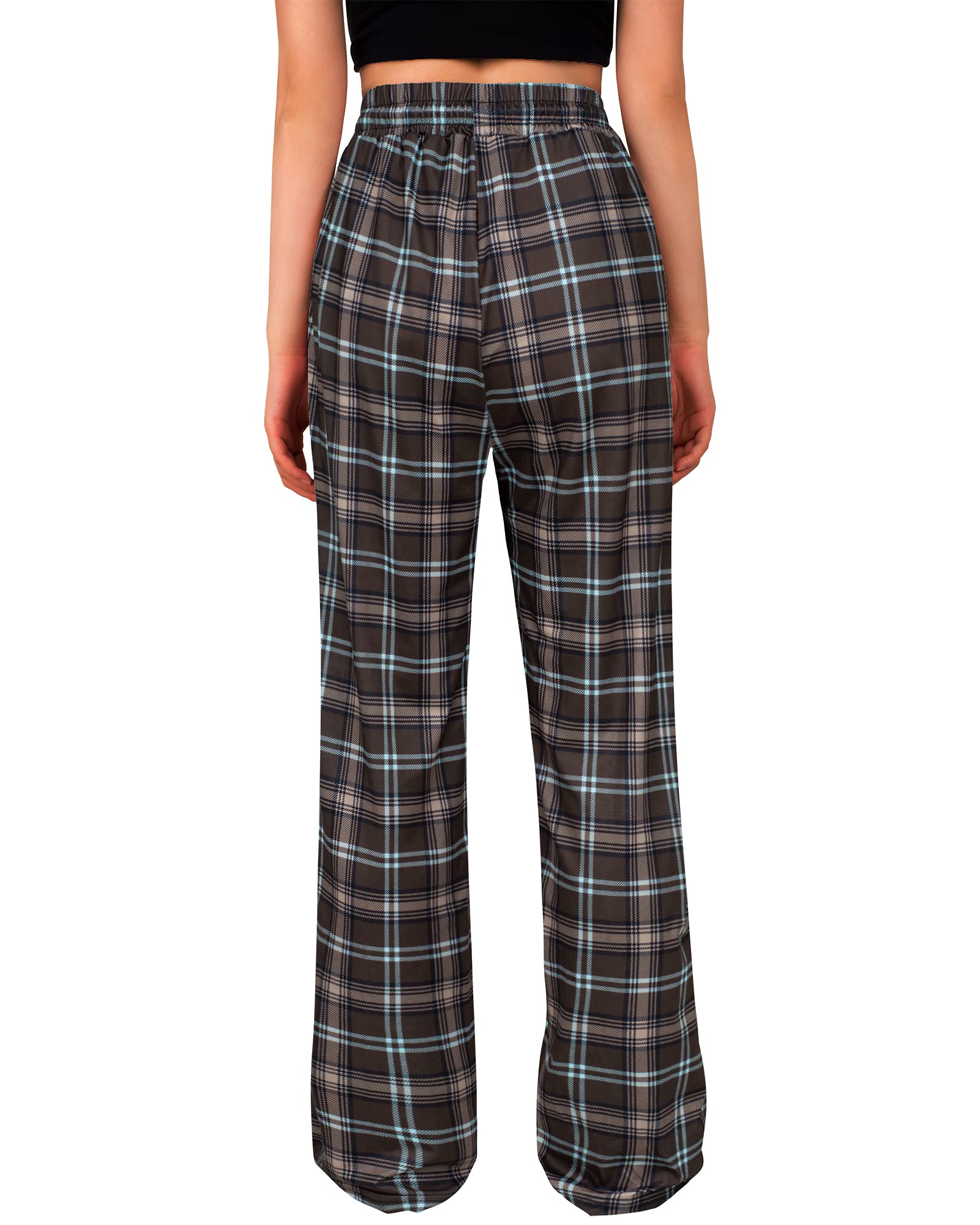 Womens Pajama Pants Plaid Stretch Comfy Lounge Pants Sleep Bottoms Y2K PJ