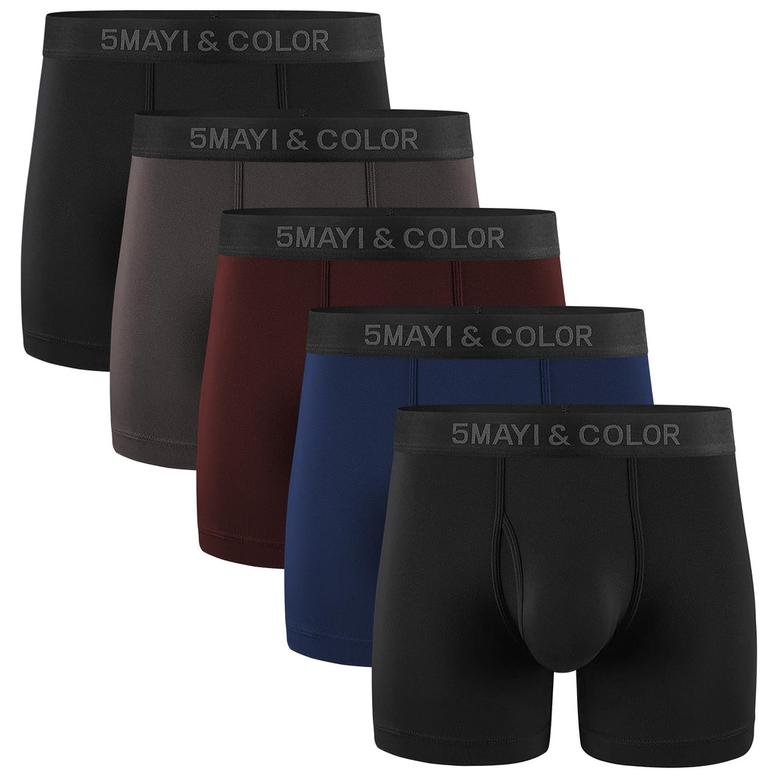 5Mayi Men's Underwear Boxer Briefs Cotton Regular Long Mens Boxer Briefs Underwear Men Pack S M L XL XXL