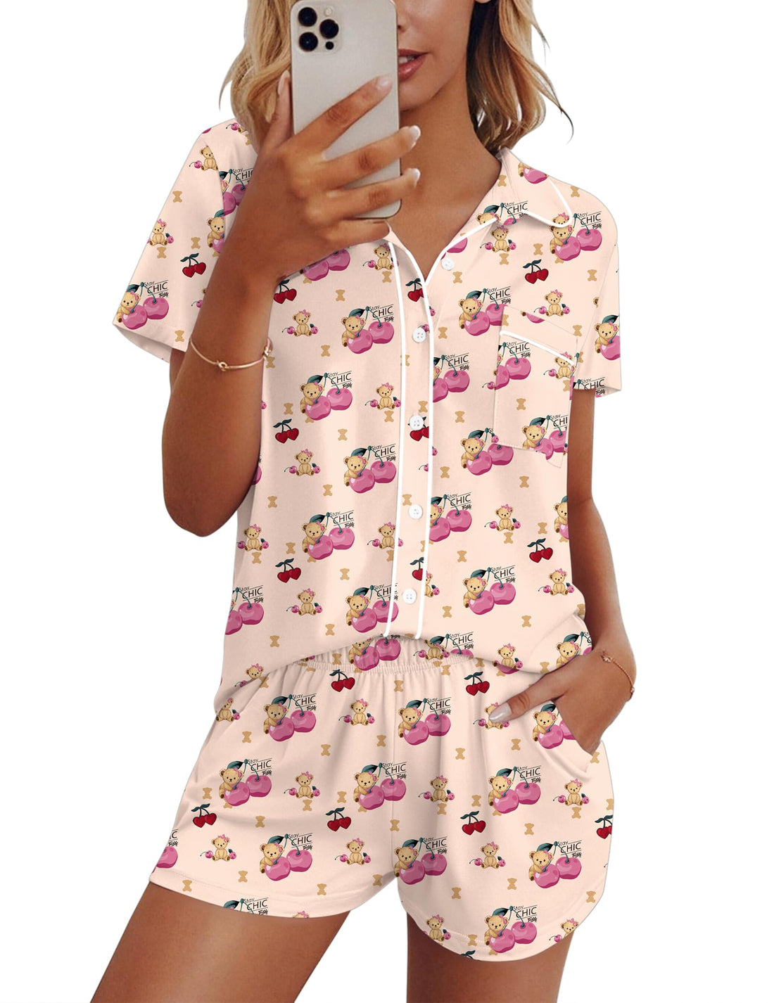 Ekouaer Womens Pajama Sets Button Down Lounge Set 2 Piece Pjs Sets