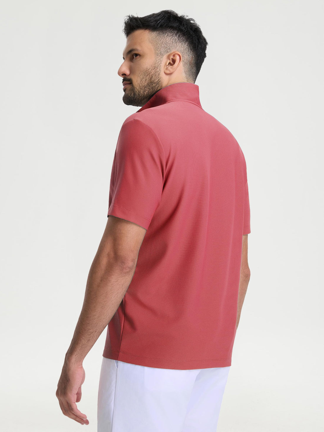 M MAELREG Golf Shirt for Men Zipper Waffle Texture Moisture Wicking Dry Fit Collared Lightweight Mens Polo Shirt Short Sleeve
