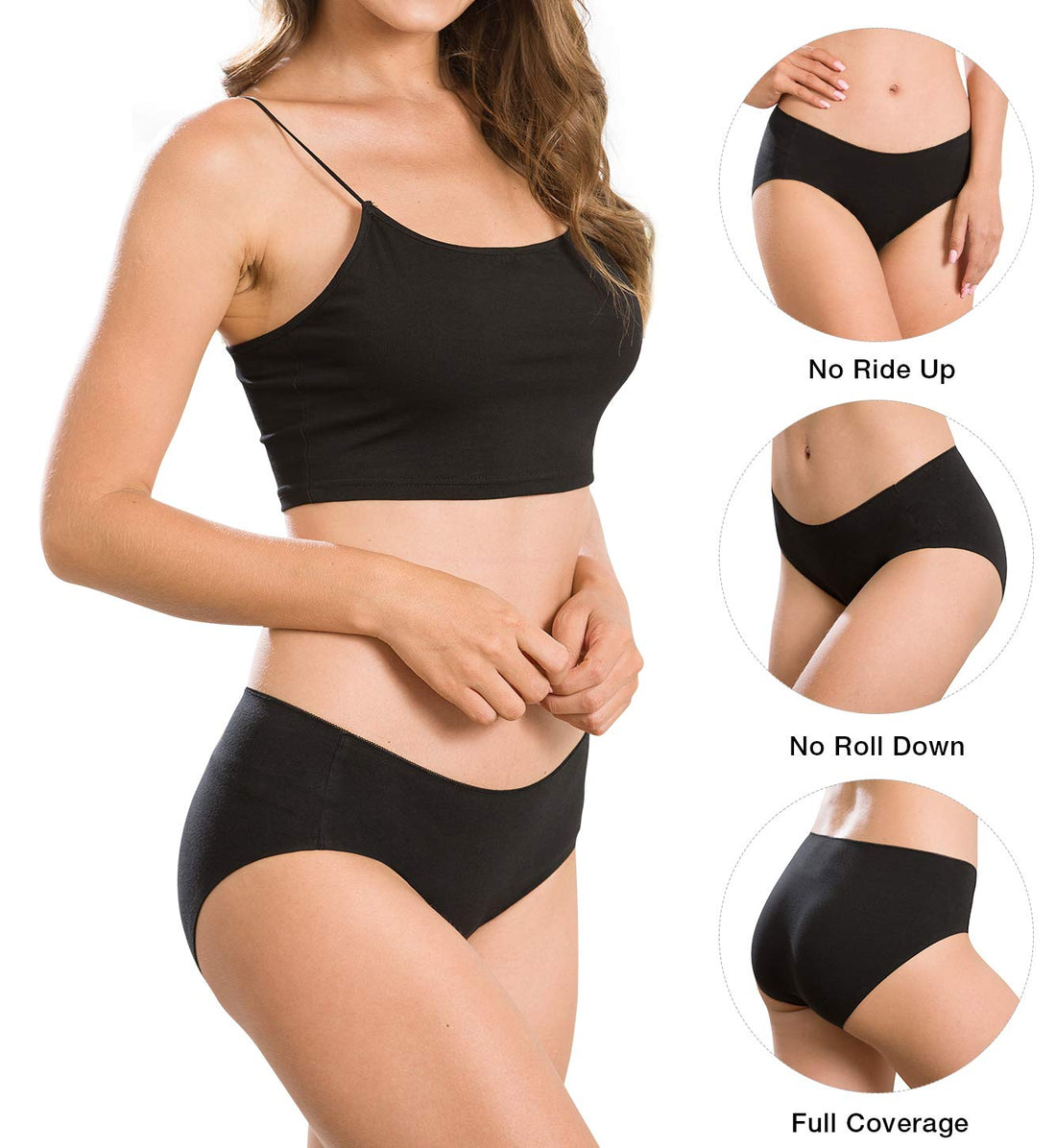 Altheanray Womens Underwear Cotton Underwear for Women Seamless Hipster Bikini Briefs Panties 6 Pack