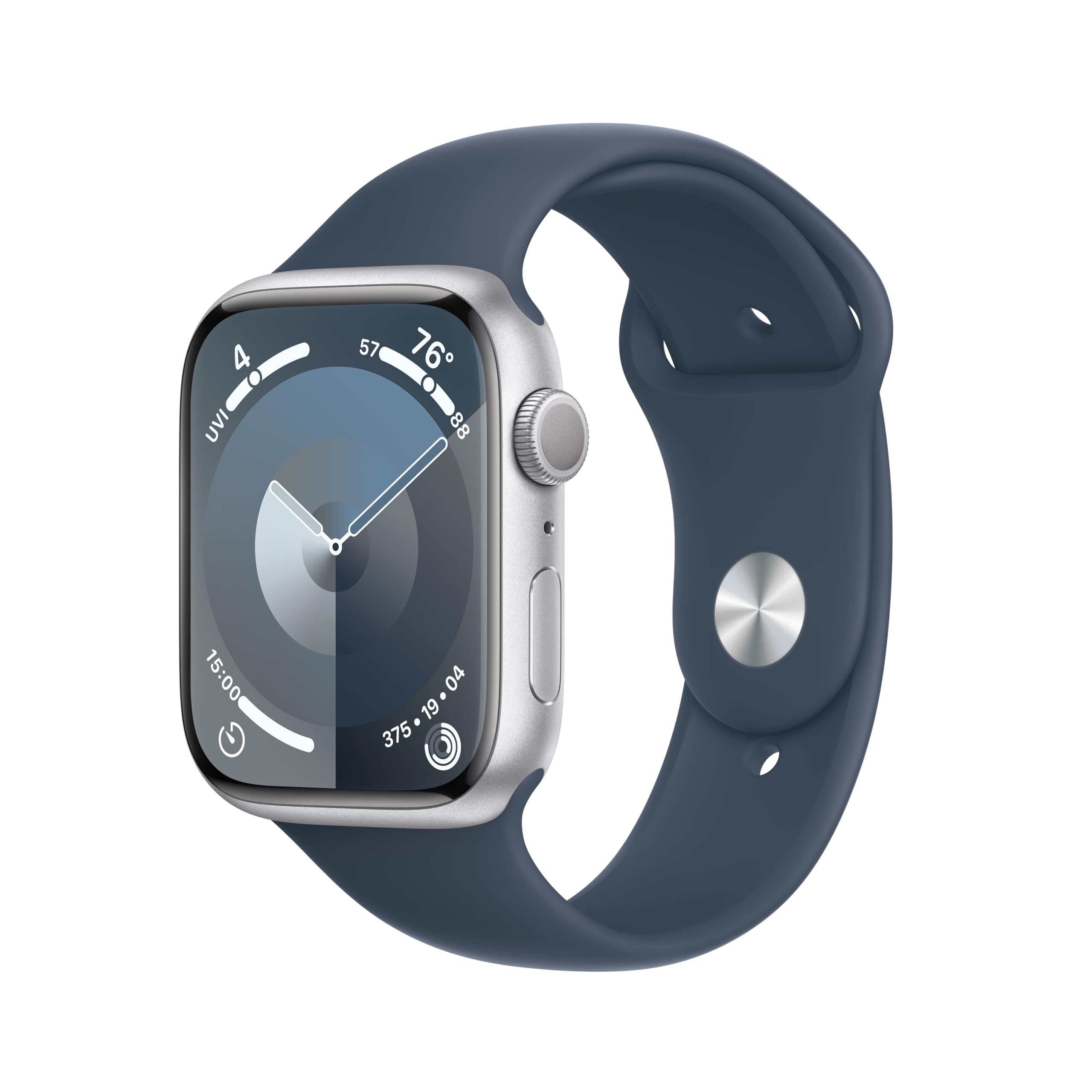 Apple Watch Series 9 [GPS, 45mm] - Starlight Aluminum Case with Starlight Sport Band, S/M (Renewed)