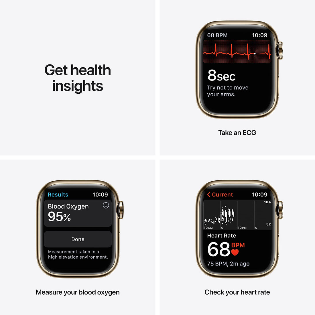 Apple Watch Series 7 (GPS, 41mm) Starlight Aluminum Case with Starlight Sport Band, Regular (Renewed)