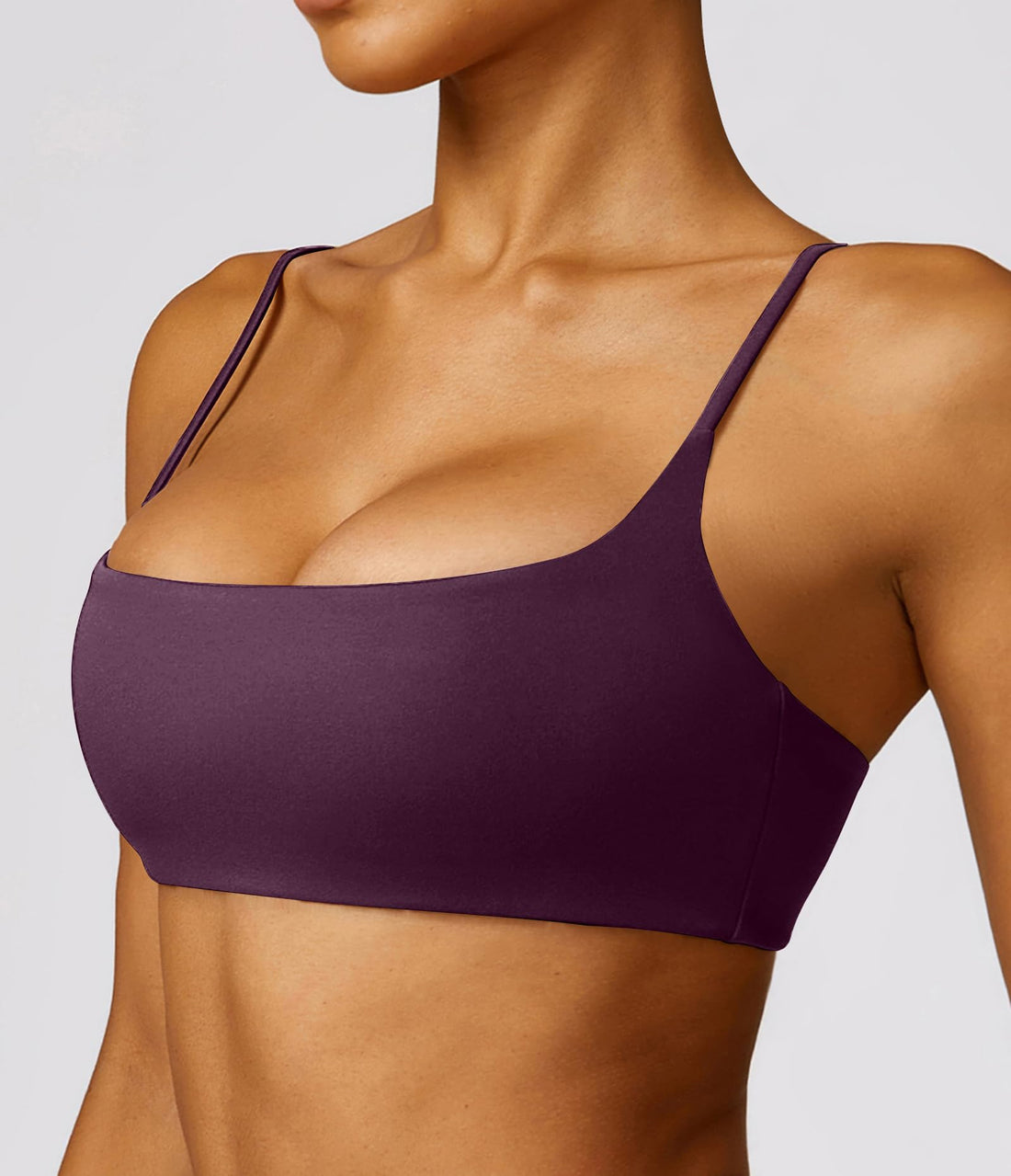 Comper Women's Sports Bra with Thin Straps Stretchy Wirefree Workout Bras Lightweight Workouts Bralette with Removable Pads