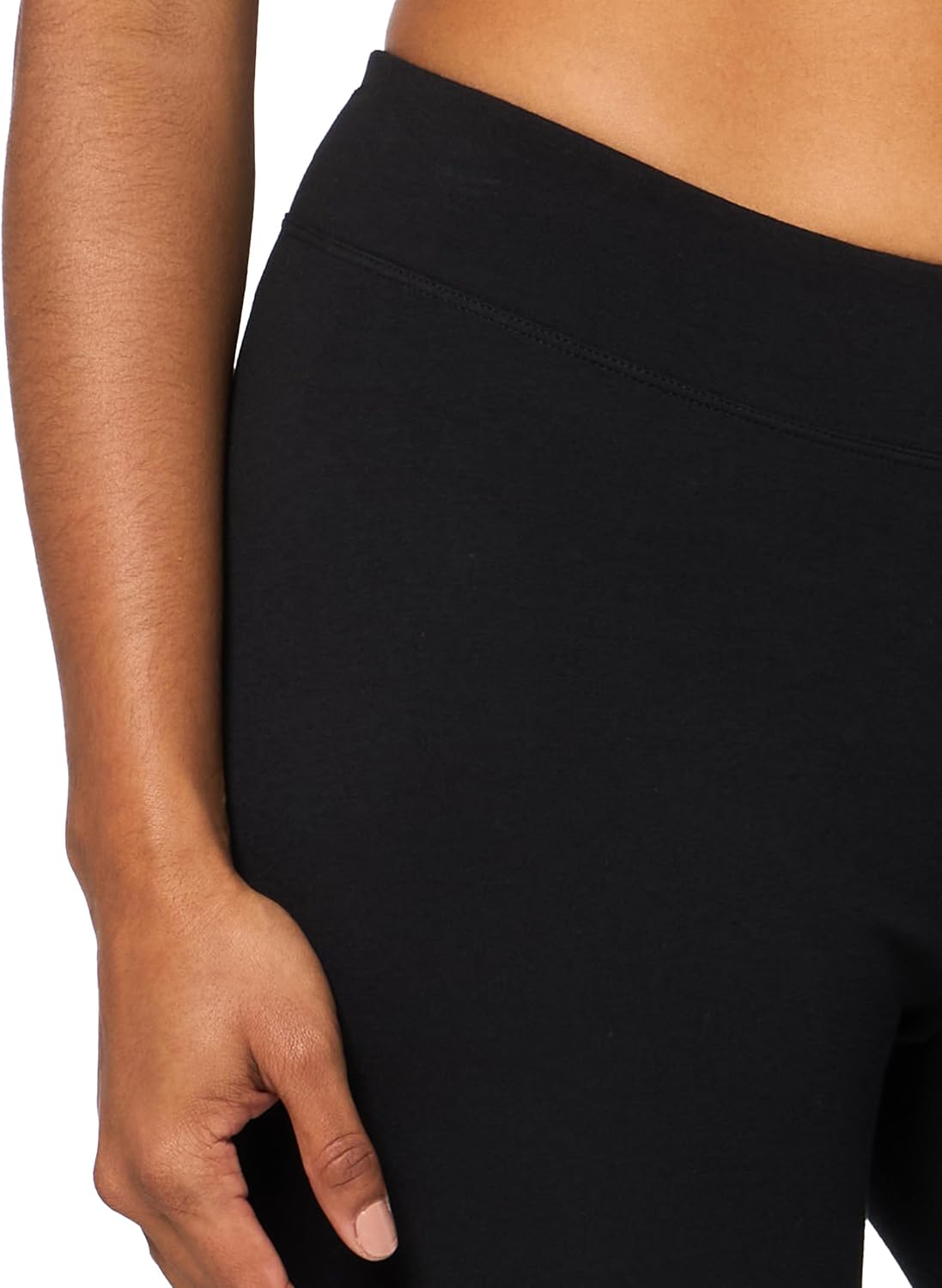 L'eggs Casual Women's Cotton Leggings for All Day Wear, Premium Blend, Stretchy Comfort Waistband, Black