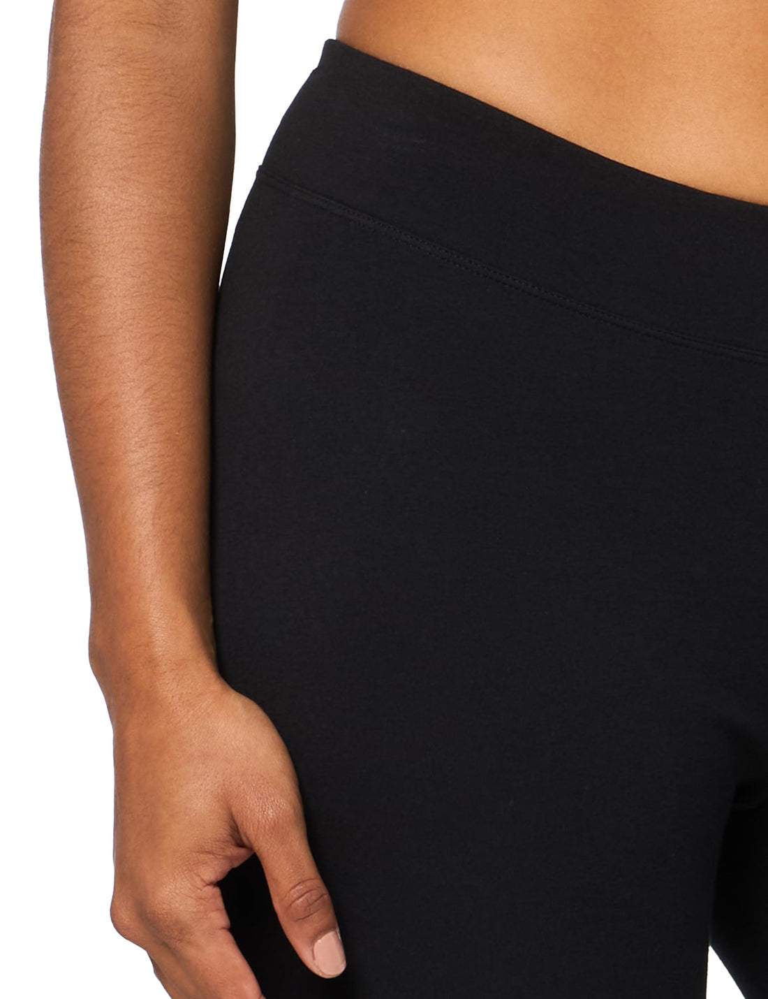 L'eggs Casual Women's Cotton Leggings for All Day Wear, Premium Blend, Stretchy Comfort Waistband, Black