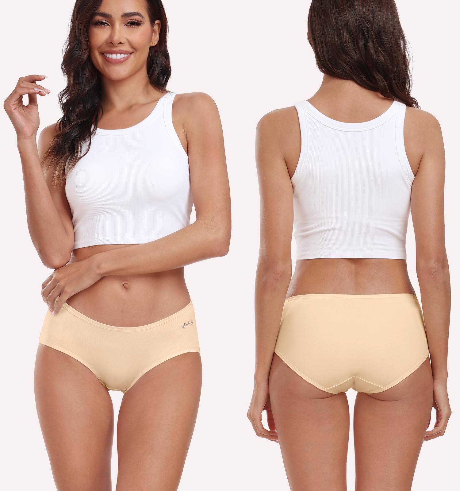 coskefy Womens Underwear Cotton Hipster Panties,Low Rise Breathable,6 Pack