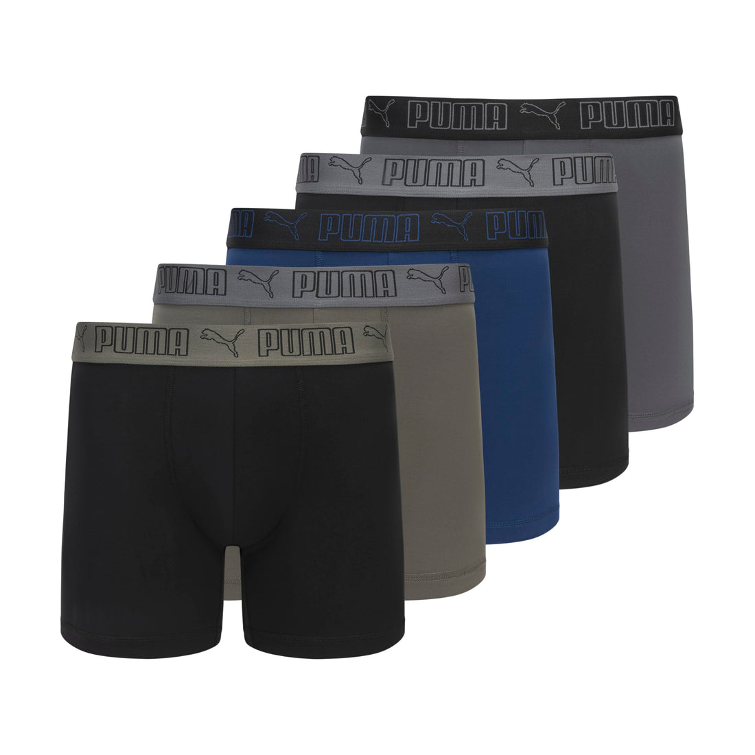 PUMA Men's 5 Pack Performance Boxer Briefs