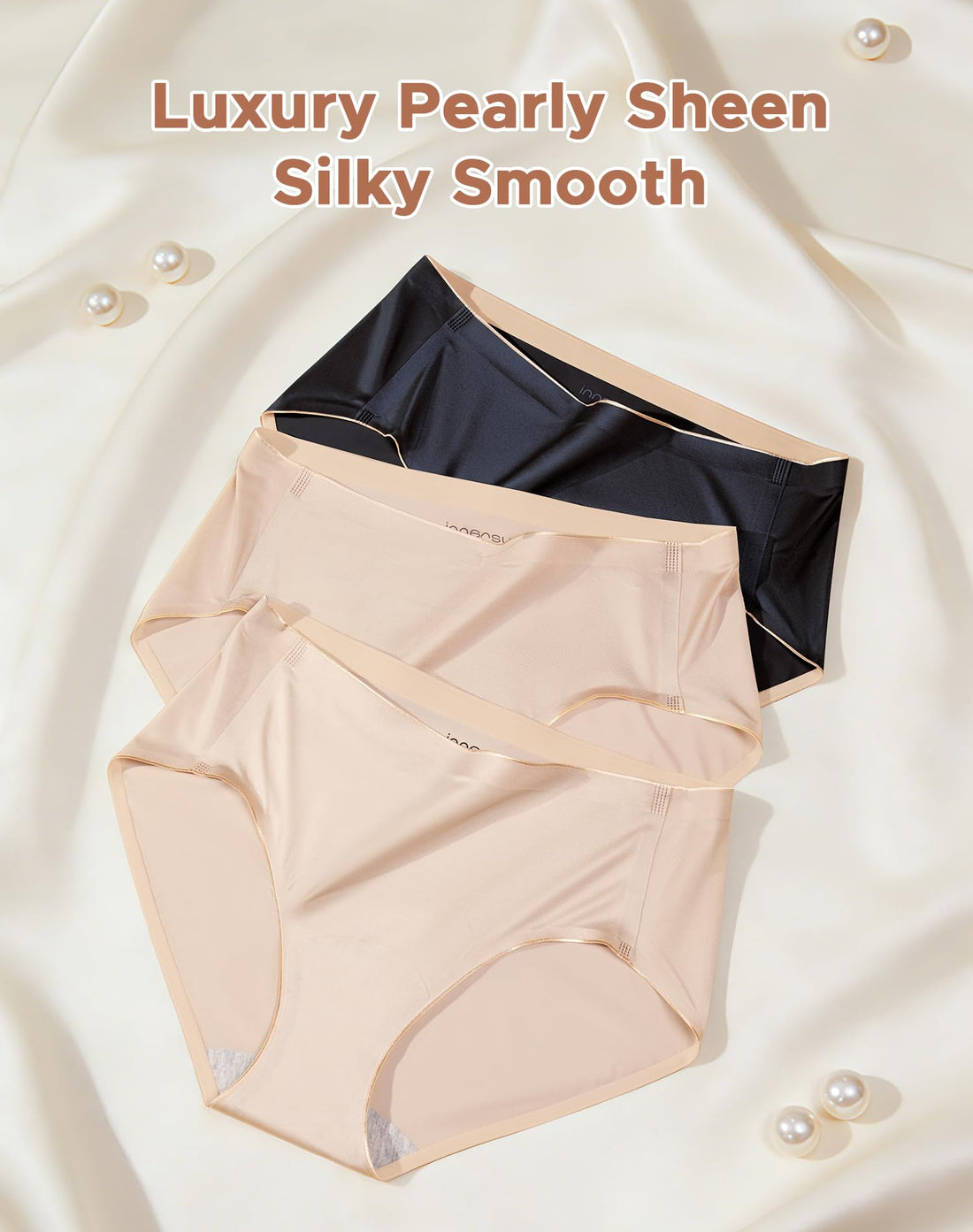 INNERSY Women's Seamless Underwear Silky Hipster 6-Pack