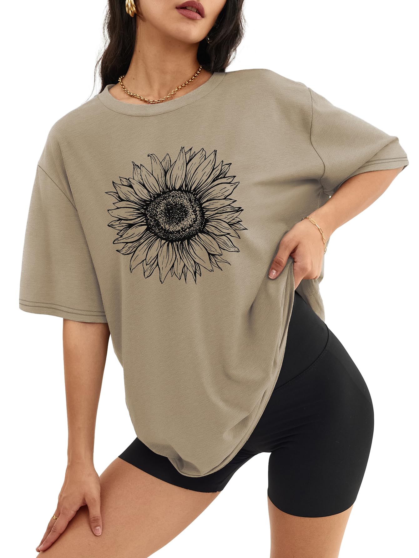 ATHMILE Womens Oversized T Shirts Casual Tee Workout Tops Gym Clothes Summer Loose Fit Short Sleeve Graphics Basic Y2K 2026