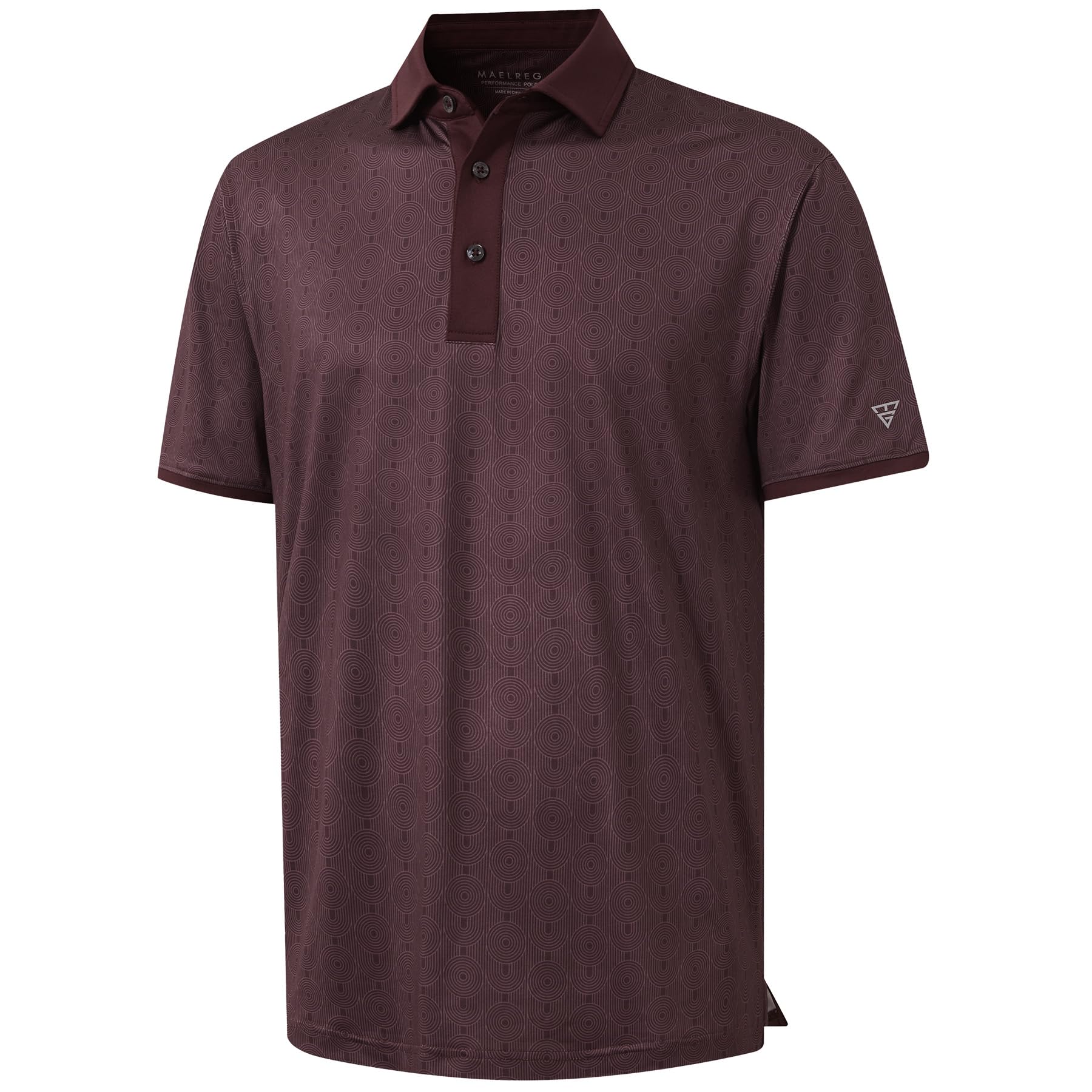 M MAELREG Golf Polo Shirts for Men Dry Fit Performance Lightweight Printing Contrast Collar Mens Golf Shirts Short Sleeve