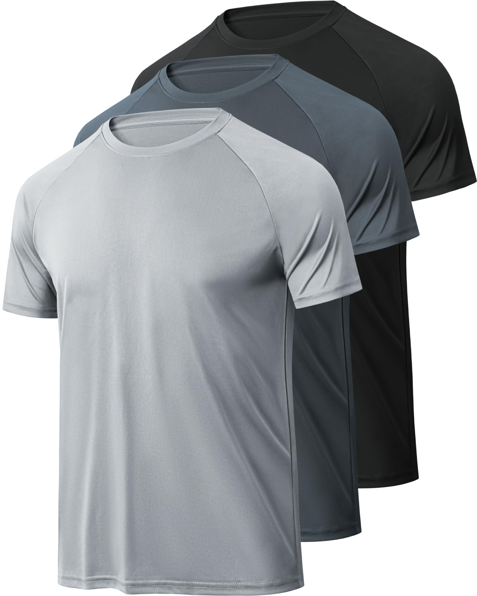 BALENNZ Workout Shirts for Men Short Sleeve Mens Athletic T-Shirts | Moisture Wicking Quick Dry Tee, Crew Neck Multi-Pack Running Gym Fitness Casual Daily Activewear, Soft Breathable Fabric