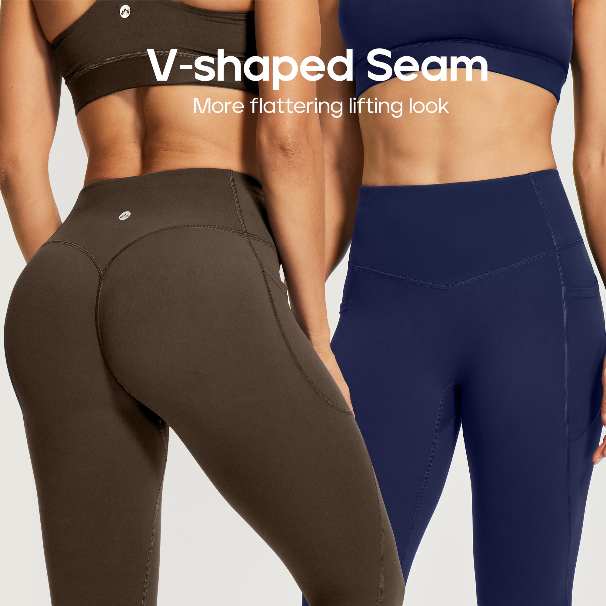 Heathyoga Scrunch Butt Lifting Leggings with Pockets for Women Yoga Pants | 2 Side Pockets, 25 Inches, Buttery Soft Fabric, Non See-through, No Front Seam, Mid Compression, Pilates Outfits, Workout