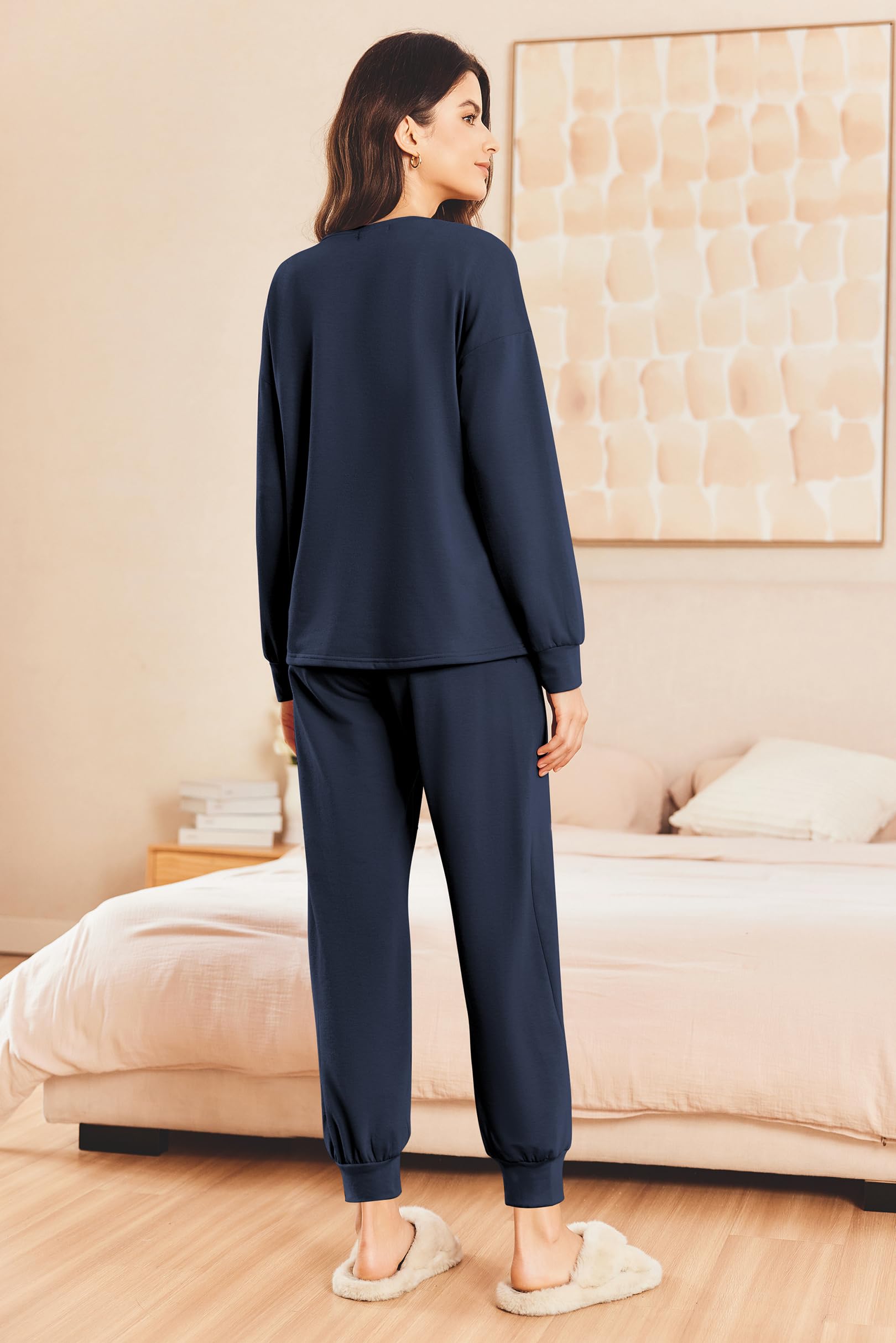 Ekouaer Lounge Sets for Women 2 Piece Jogger Pants Pajamas