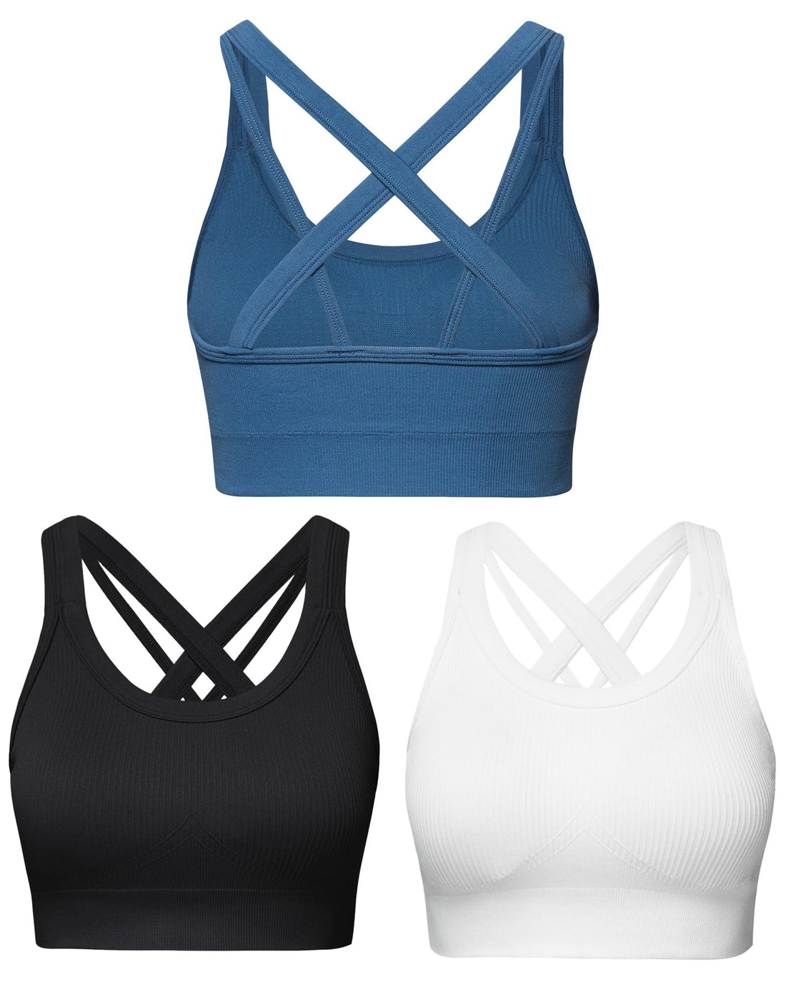 Sports Bras for Women HIigh Support, Criss-Cross Back Padded Strappy High Impact Sports Bras for Women Large Bust
