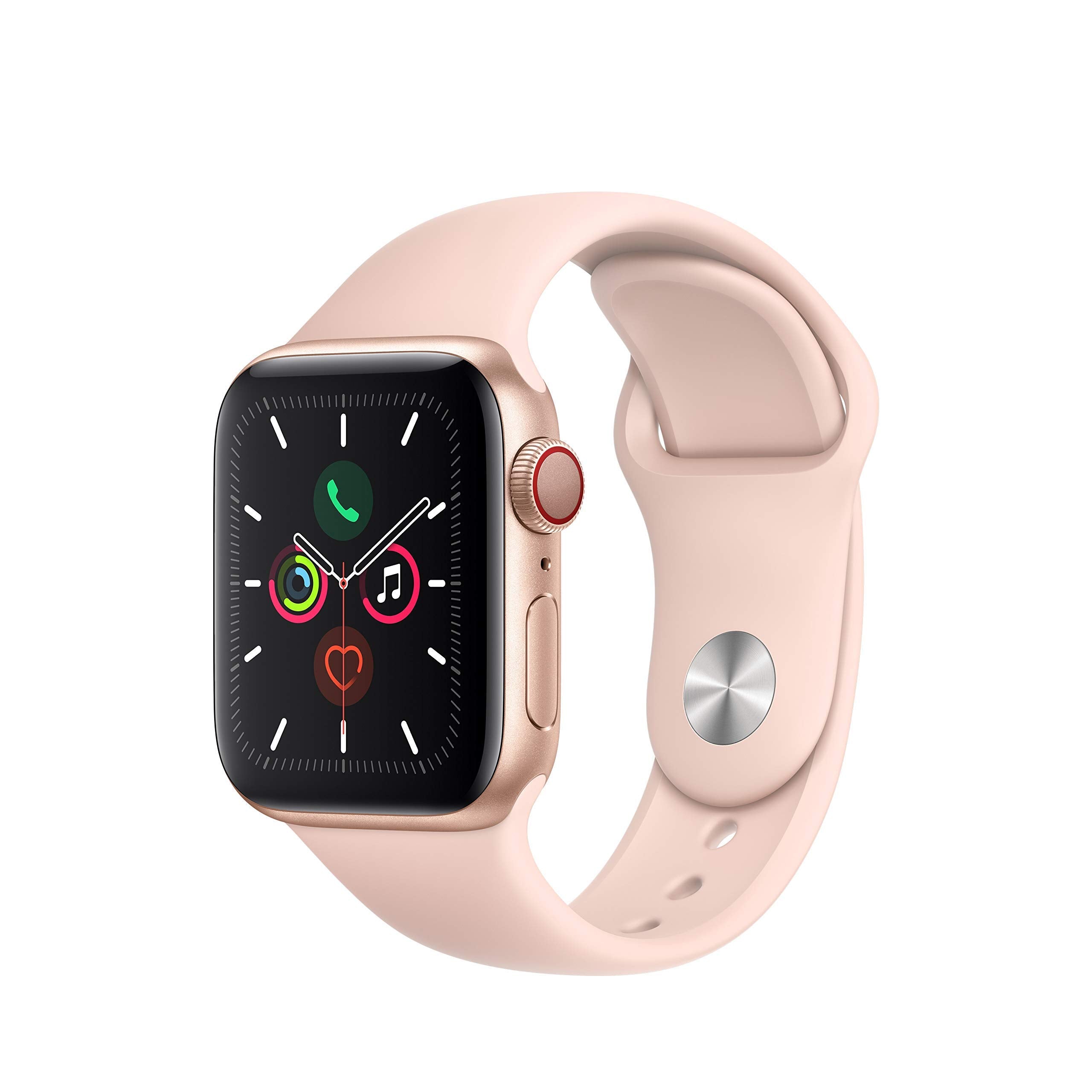 Apple Watch Series 5 (GPS, 44MM) - Space Gray Aluminum Case with Black Sport Band (Renewed)