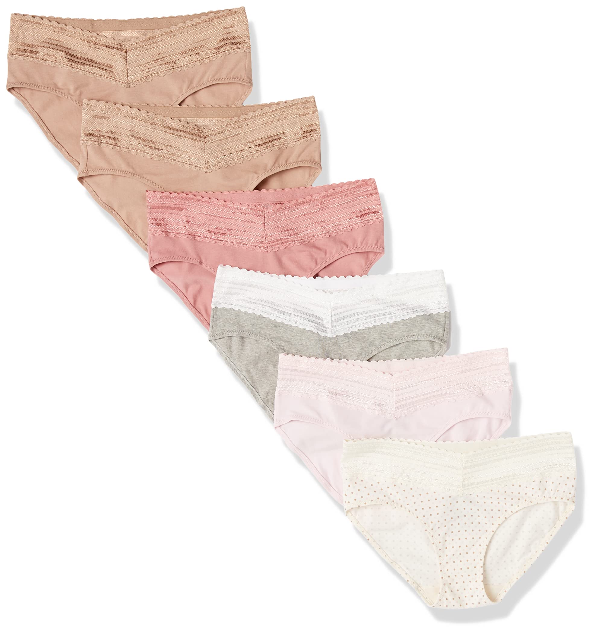 Warner's Women's Blissful Benefits Dig-free Comfort Waist With Lace Cotton Hipster 6-pack Ru2266w
