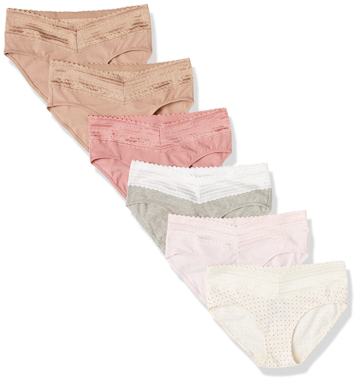 Warner's Women's Blissful Benefits Dig-free Comfort Waist With Lace Cotton Hipster 6-pack Ru2266w