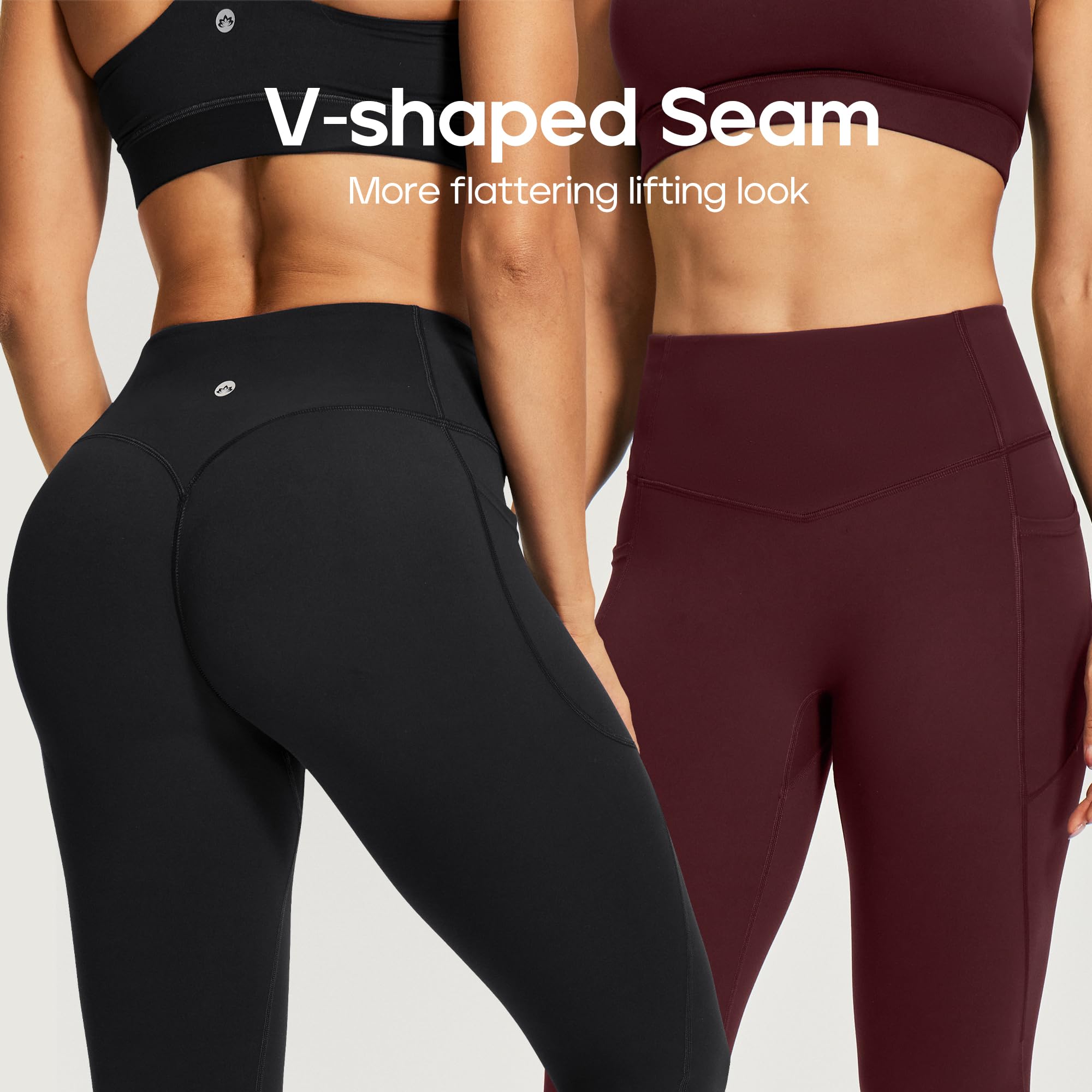 Heathyoga Scrunch Butt Lifting Leggings with Pockets for Women Yoga Pants | 2 Side Pockets, 25 Inches, Buttery Soft Fabric, Non See-through, No Front Seam, Mid Compression, Pilates Outfits, Workout