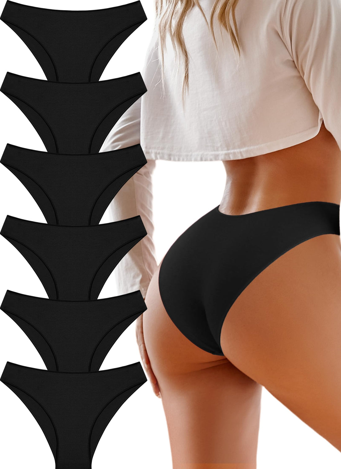 UNDER THE SEA Cotton Underwear for Women 6 Pack Sexy Bikini High Cut Breathable Cheeky Panties Underwear Womens Lingerie