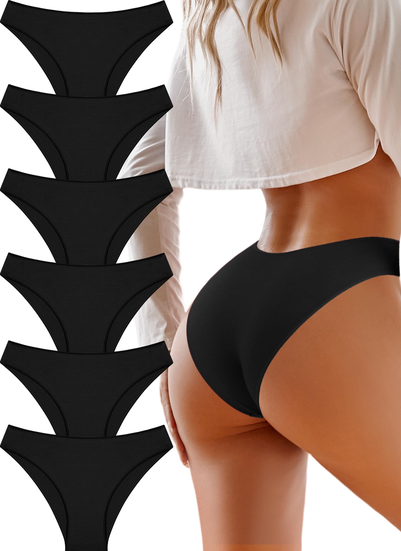 UNDER THE SEA Cotton Underwear for Women 6 Pack Sexy Bikini High Cut Breathable Cheeky Panties Underwear Womens Lingerie