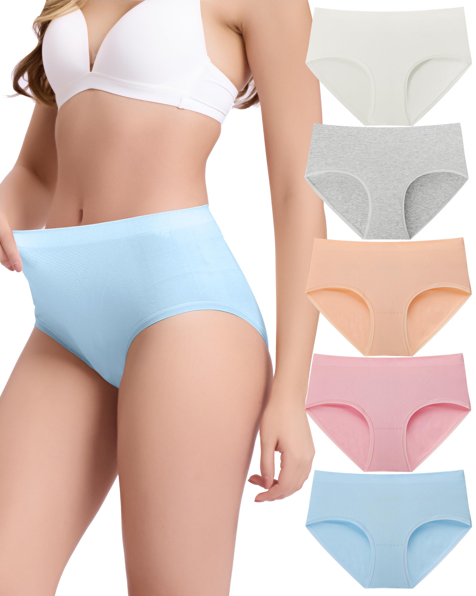 BAMBOO COOL Women's Underwear Ladies Brief Seamless Panties Moisture Wicking Stretchy Full Coverage