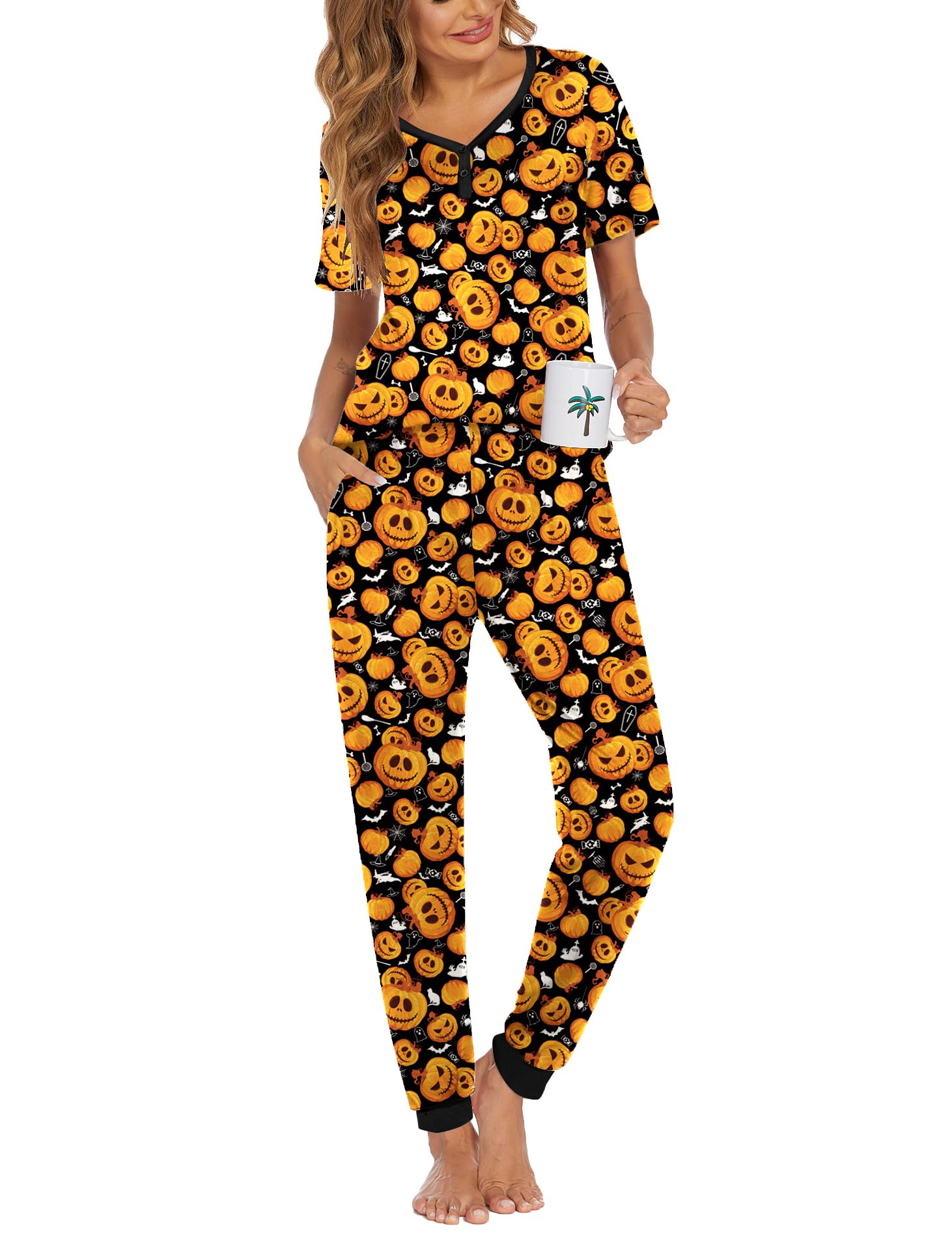 Ekouaer Pajamas for Women Set 2 Piece Fall Sleepwear with Pockets