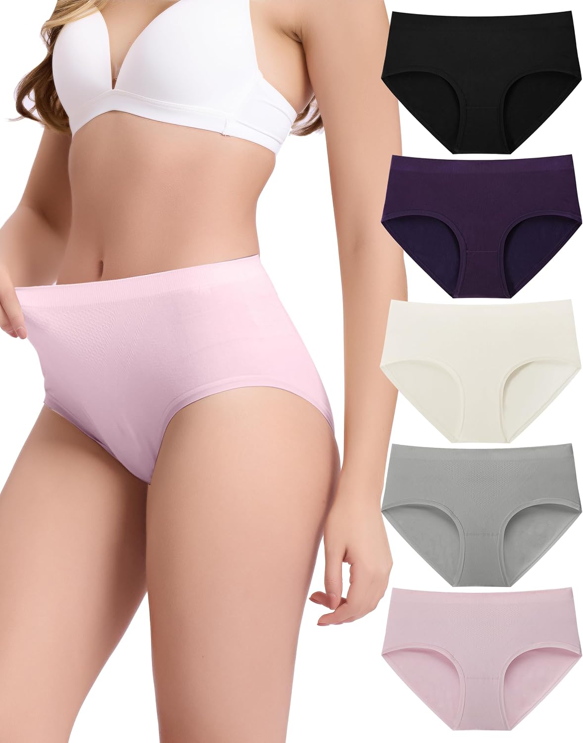 BAMBOO COOL Women's Underwear Ladies Brief Seamless Panties Moisture Wicking Stretchy Full Coverage