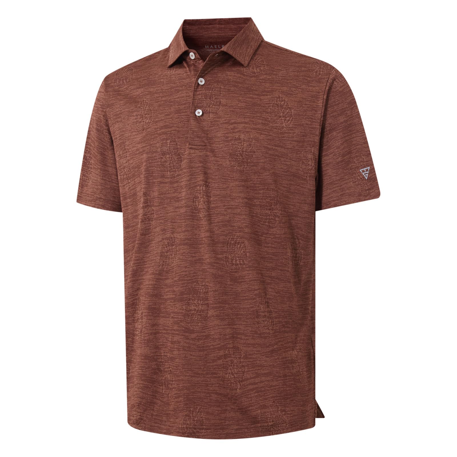 M MAELREG Short Sleeve Golf Shirts for Men Moisture Wicking Performance Lightweight Jacquard 3 Button Polo Shirts for Men