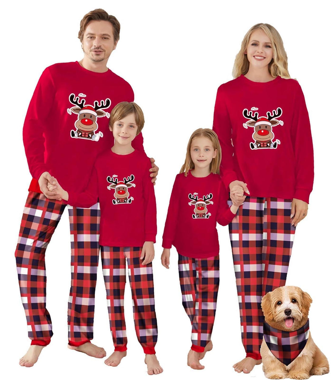 OAKFashion Christmas Pajamas for Family, Xmas Pajamas Family Christmas Pjs Matching Sets Holiday Nightwear Jammies