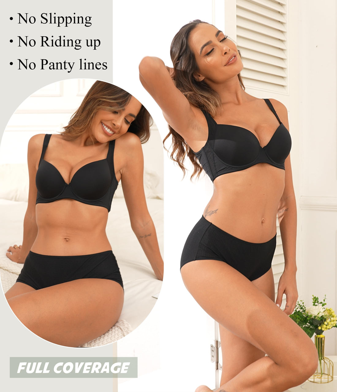 ANLIQI Quick Dry Underwear for Women Travel Panties Pack Hipster Panty Soft & Lightweight Bikini Brief Stay Fresh Undies