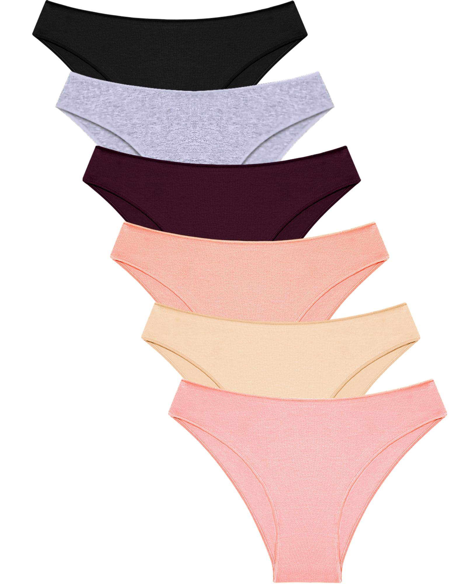 UNDER THE SEA Cotton Underwear for Women 6 Pack Sexy Bikini High Cut Breathable Cheeky Panties Underwear Womens Lingerie