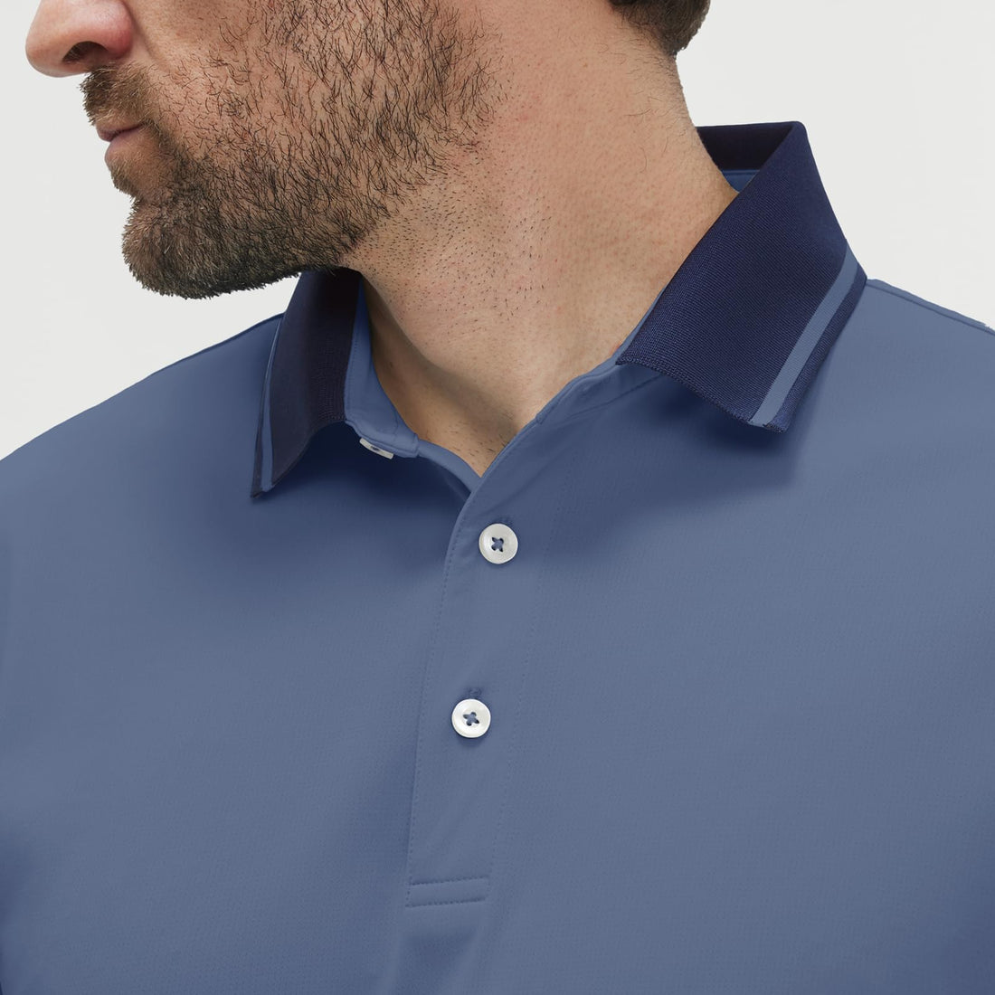 M MAELREG Golf Shirts for Men Short Sleeve with Contrast Collar & Cuffs Performance Dry Fit Stretch Solid Casual Polo Shirts