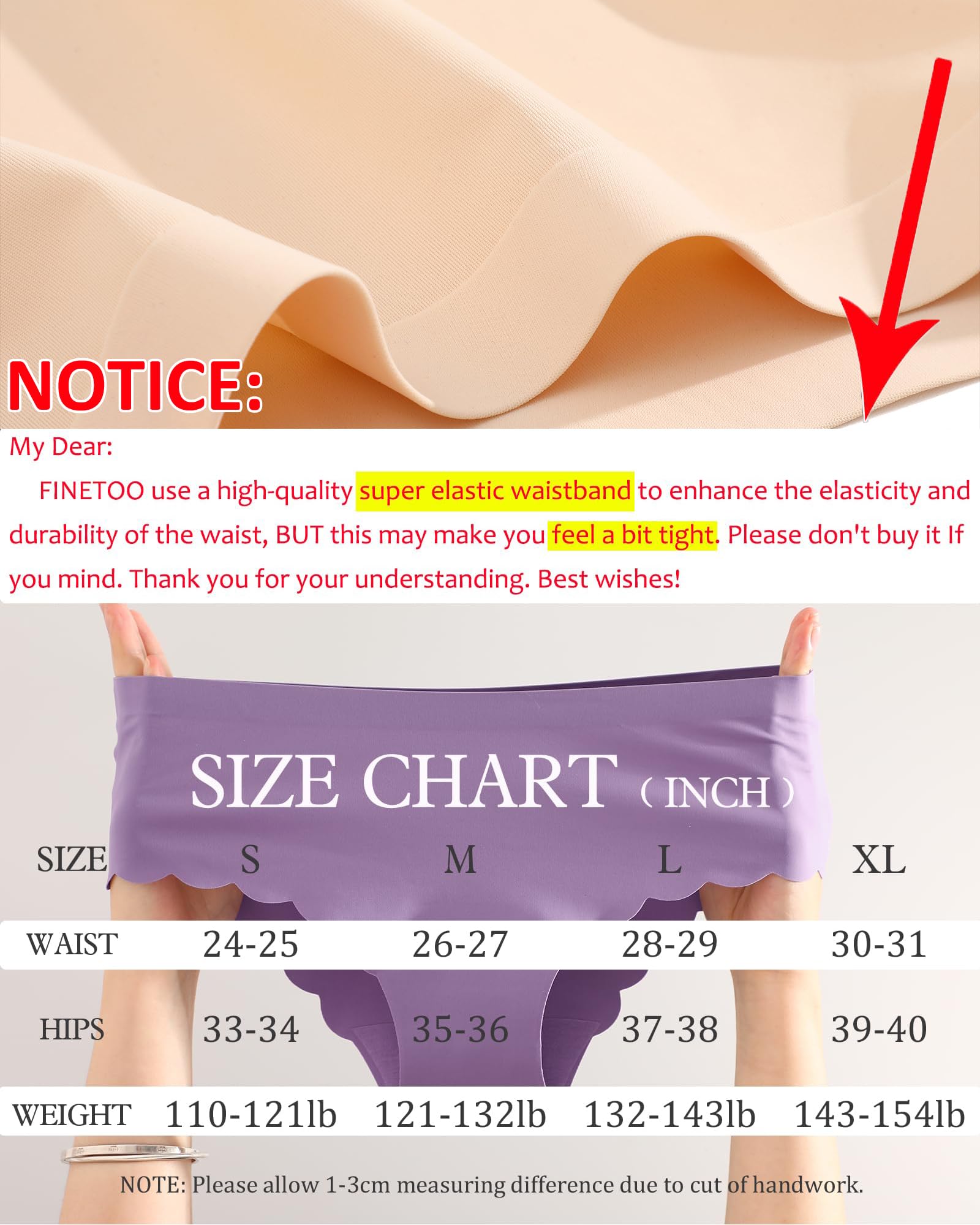 FINETOO 6 pack Seamless Underwear for Women Sexy Low Rise Hipster Wave Edge No Show Bikini Panties Womens Cheeky S-XL