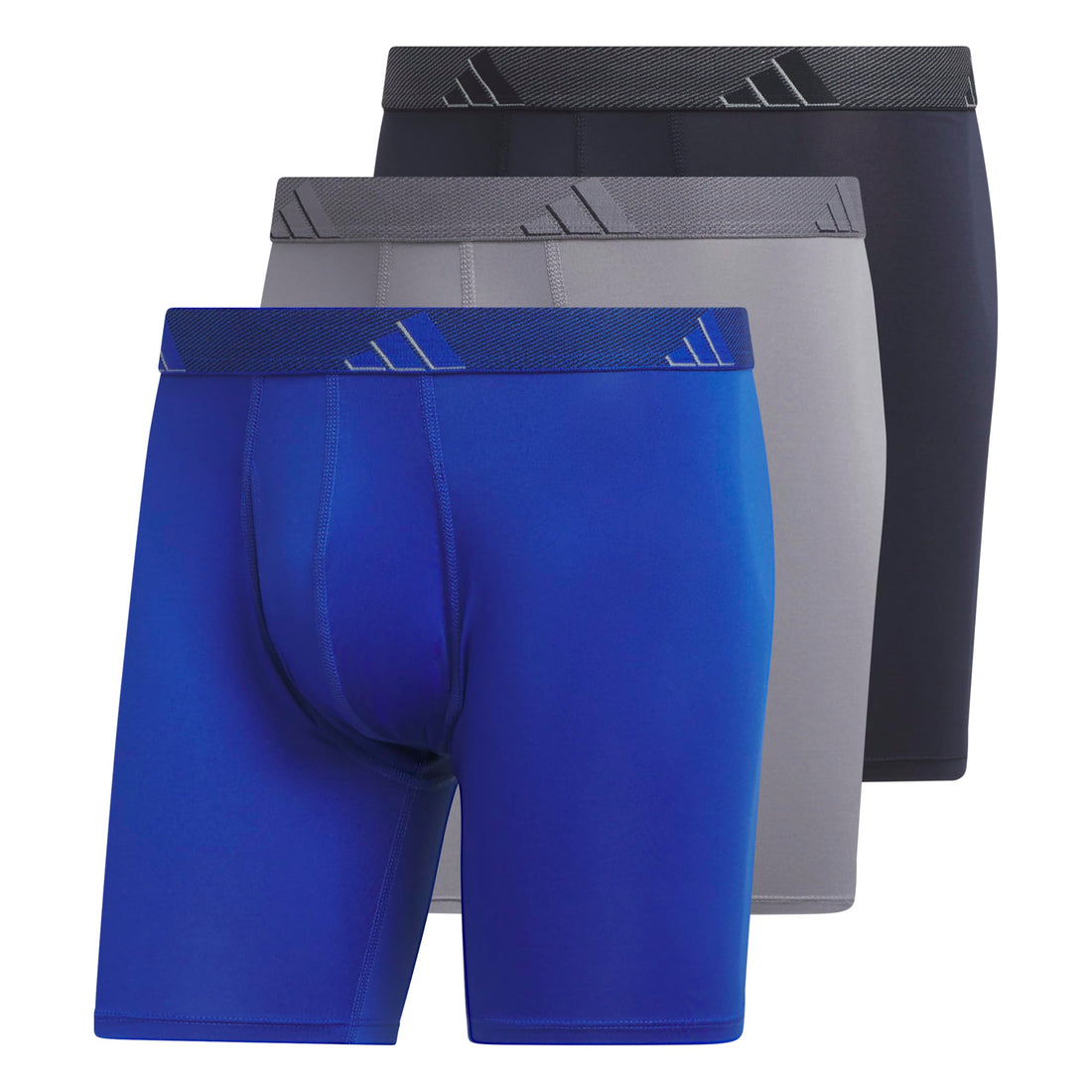 adidas Men's Microfiber Boxer Briefs (3-pack) performance Stretch Moisture-wicking Underwear