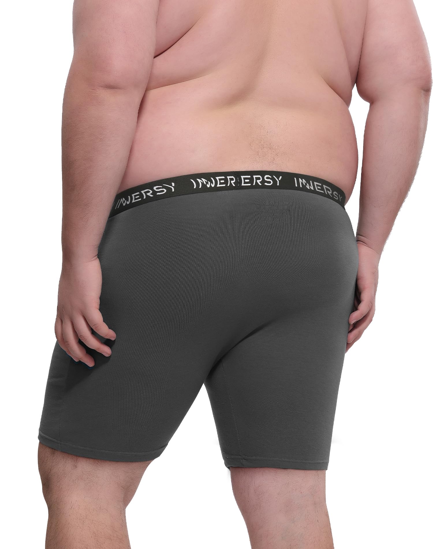 INNERSY Men's Big and Tall Boxer Briefs Cotton Moisture Wicking Underwear 4-Pack