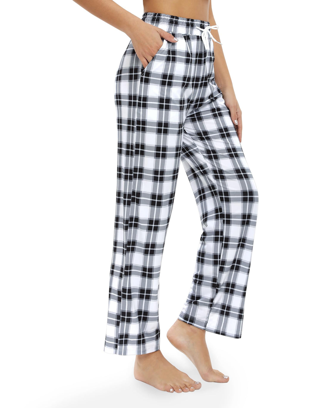 Womens Pajama Pants Plaid Stretch Comfy Lounge Pants Sleep Bottoms Y2K PJ