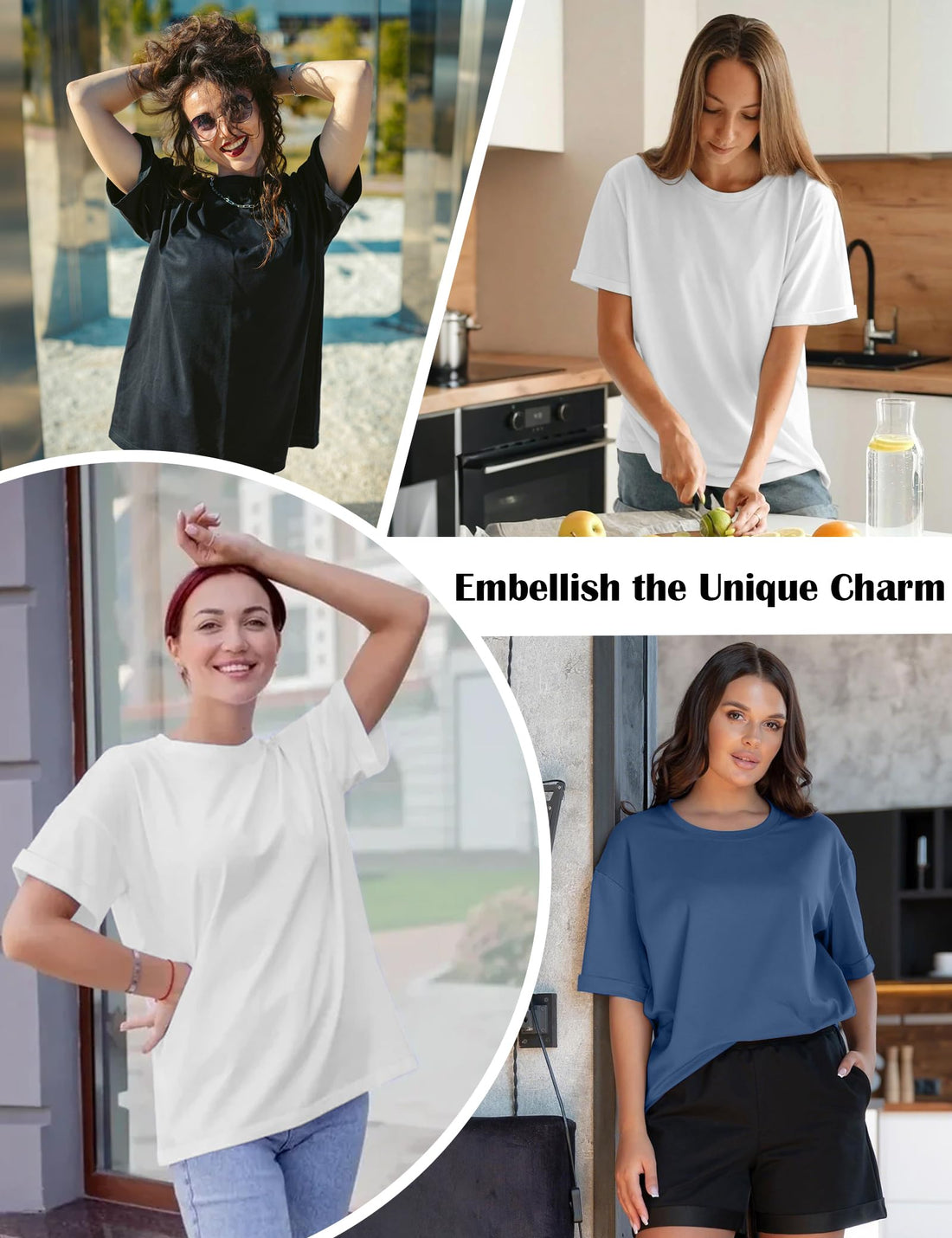 Siimcuzy 2/3/4 Pack Oversized Tshirts for Women Short Sleeves Workout Tops | Loose Fit, Crew Neck, Baggy, Summer, Casual, Gym, Plus Size, Plain, Tops, Fashion, Clothes, 2026