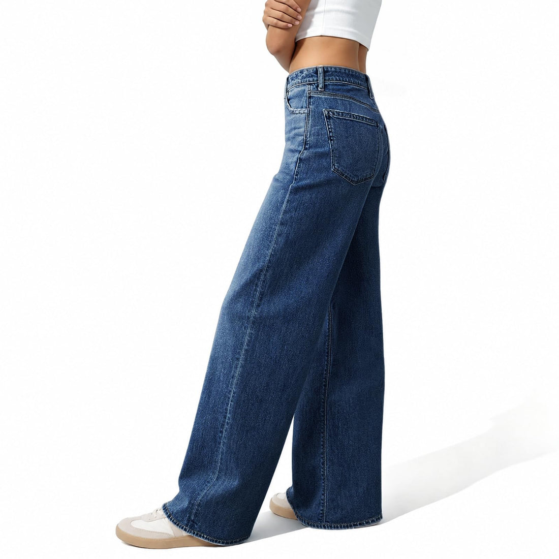 Women's Wide Leg Jeans High Waisted Baggy Straight Leg Loose Stretchy Casual Denim Pants