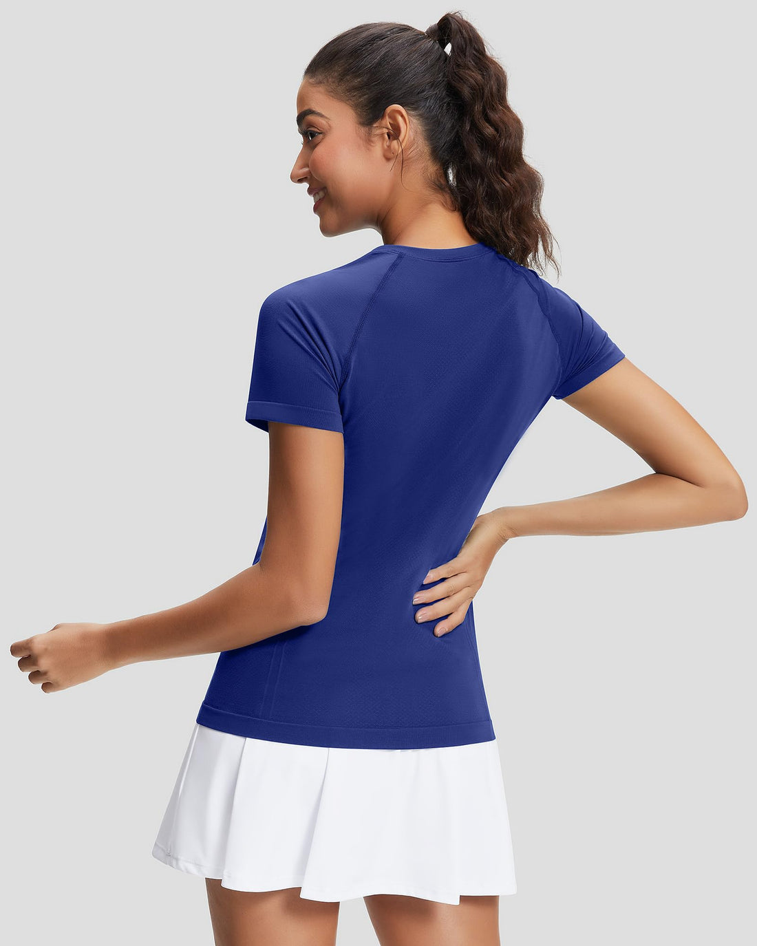 Stelle Womens Workout Tops Short Sleeve Seamless Athletic Shirts Yoga Gym Running T-Shirts