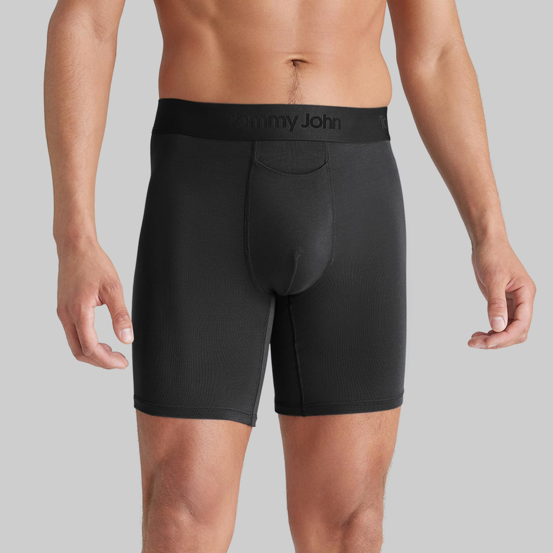 Tommy John Men's Mid-Length Boxer Briefs - Second Skin Fabric - 6" Inseam, Underwear with Contour Pouch and Quick Draw Fly