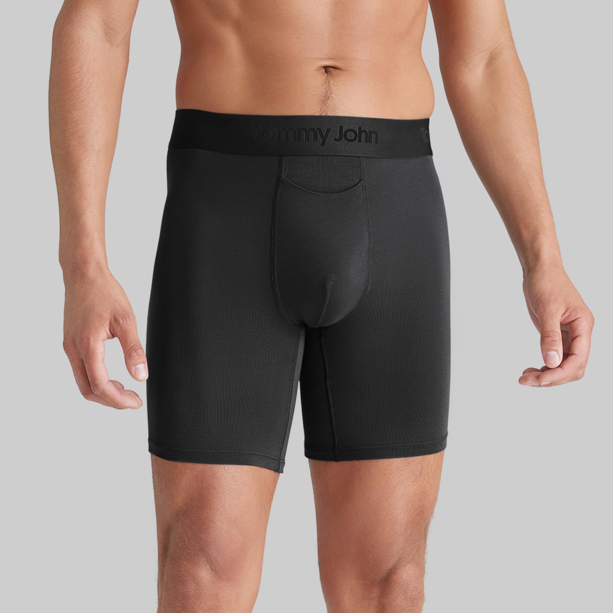 Tommy John Men's Mid-Length Boxer Briefs - Second Skin Fabric - 6" Inseam, Underwear with Contour Pouch and Quick Draw Fly