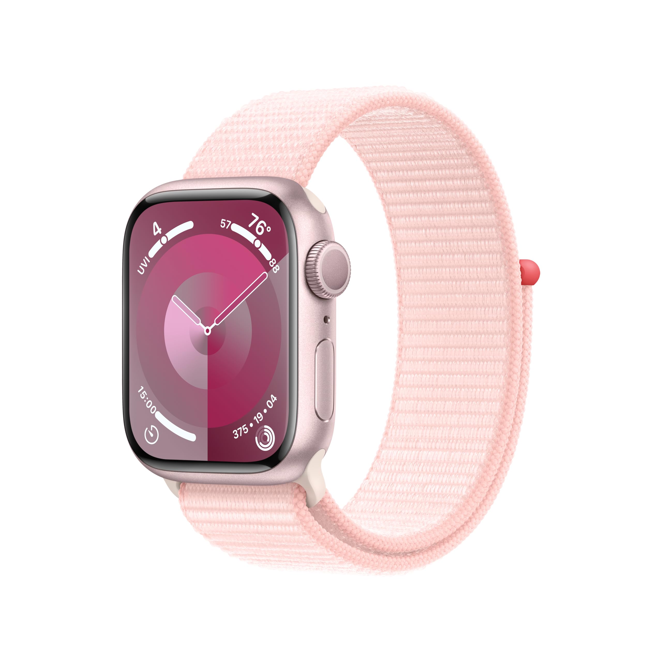 Apple Watch Series 9 [GPS, 45mm] - Starlight Aluminum Case with Starlight Sport Band, S/M (Renewed)