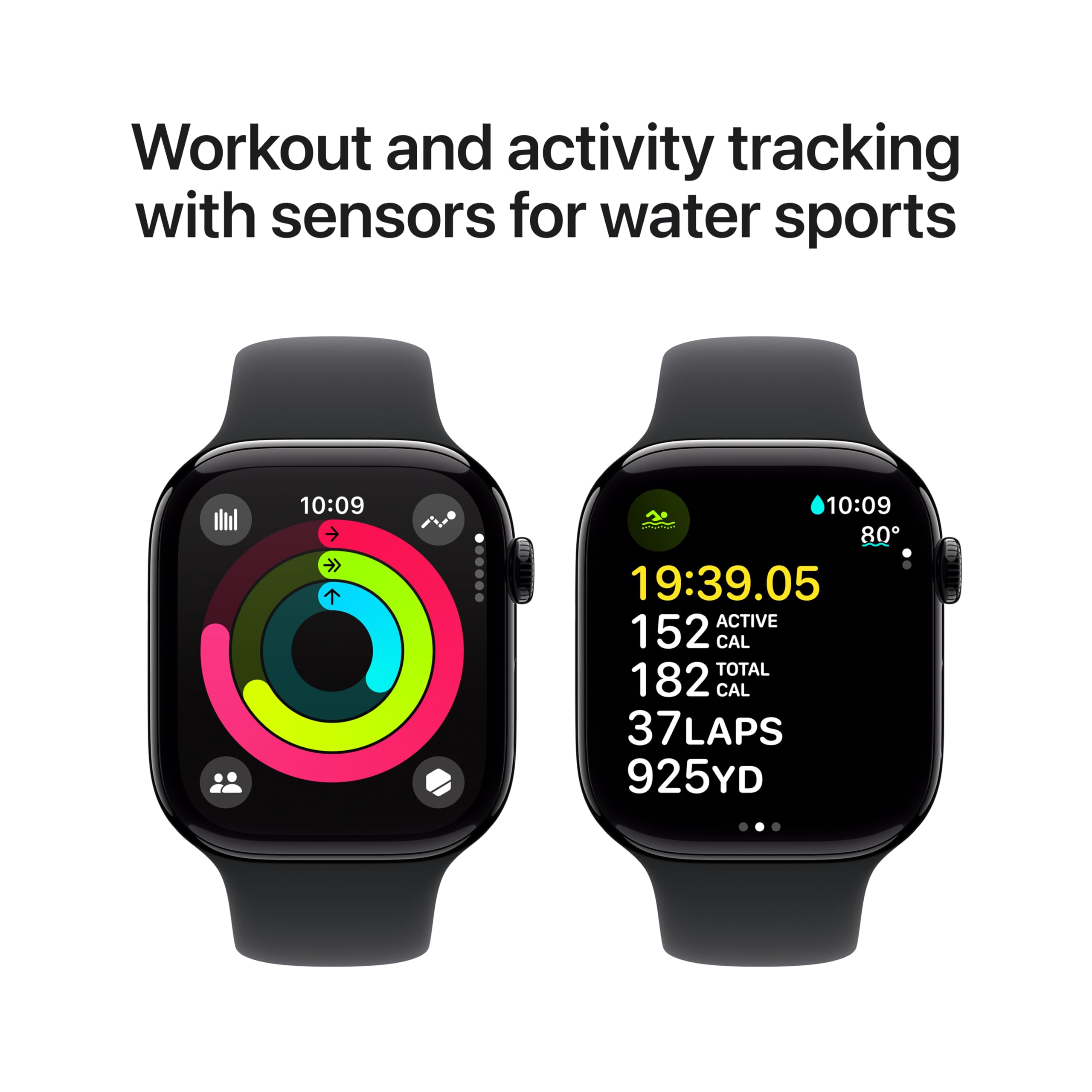 Apple Watch Series 10 [GPS 42mm case] Smartwatch with Silver Aluminum Case with Blue Cloud Sport Loop. Fitness Tracker, ECG App, Always-On Retina Display, Carbon Neutral
